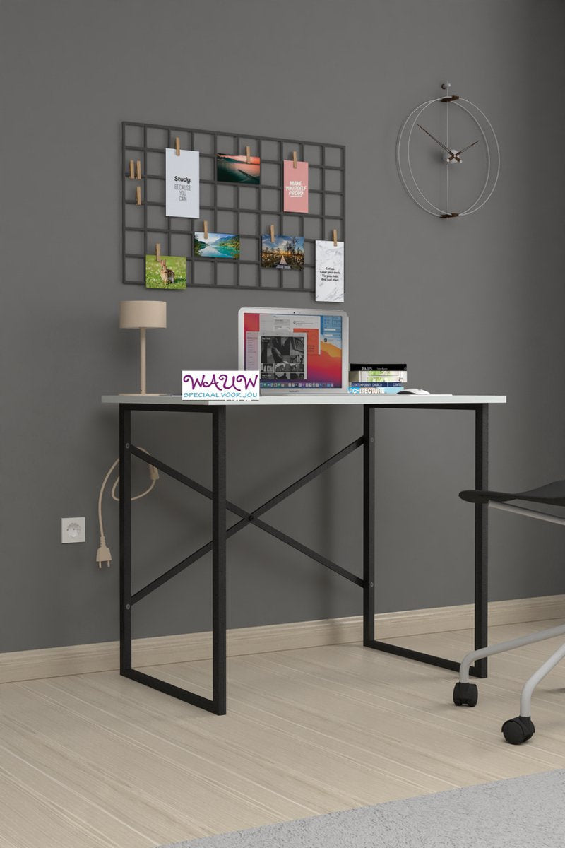 Desk - White - 60x90 cm - Table - Desk - Computer Table - Office Desk - Laptop Table - Adult Desk