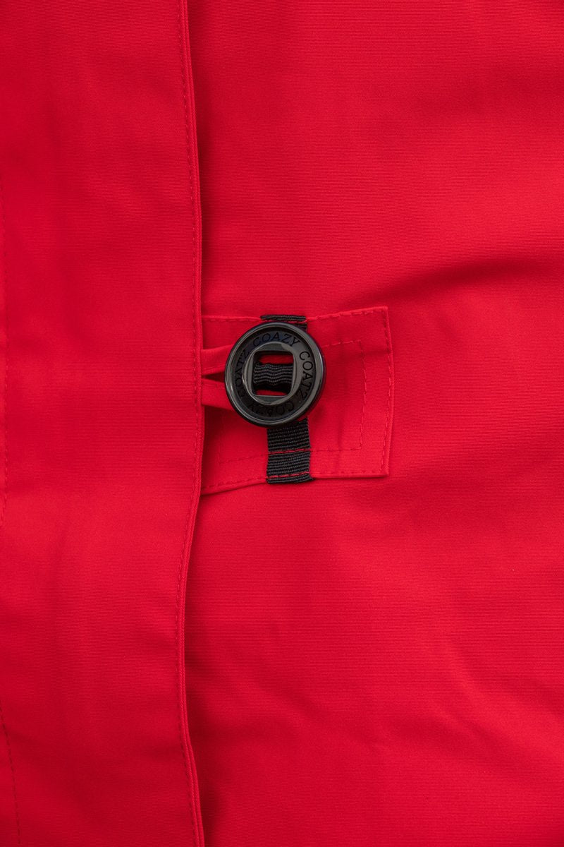 Long women's in-between jacket - Water-repellent & tailored - Red - Size 44