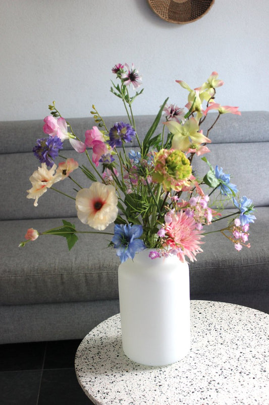 Kunstbloemen - Zijden Boeket - Veldboeket - Zomers Geplukt - 60 cm hoog - 9 Stelen - Bloemenjunkie