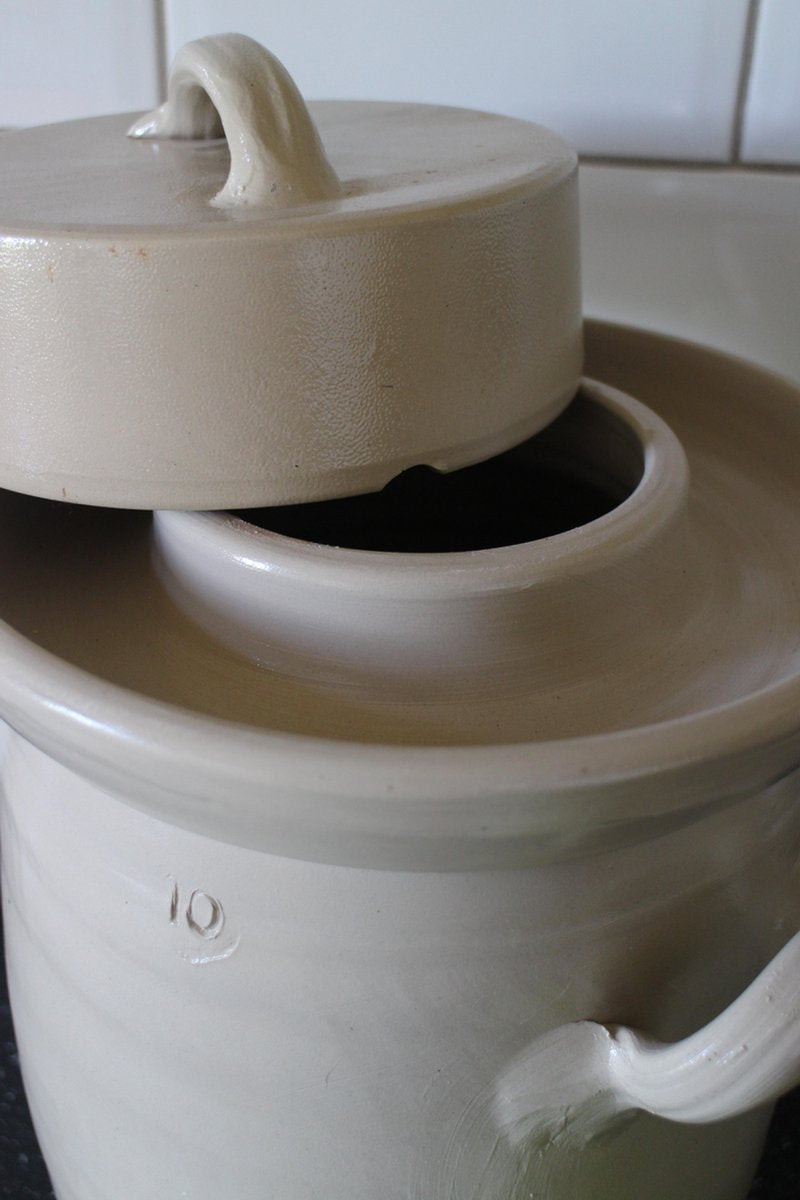 Sauerkrautpot - Fermentation pot - Sauerkraut barrel 6 liter (grey/classic) with 2 weighting stones