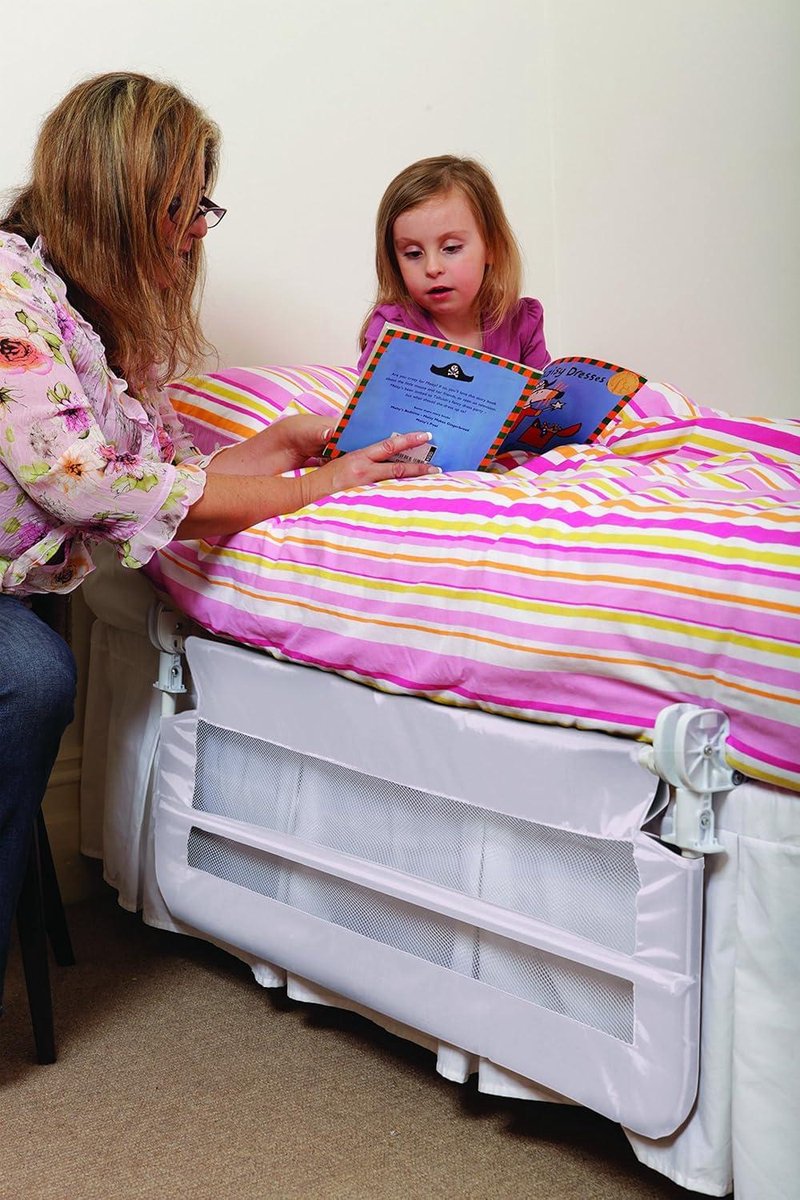 Bed Rails Guard Opvouwbaar Draagbaar Bed Veiligheidsbarrière - Kinderen Volwassenen - Harrogate - 109cm Breed 45,5cm Hoog - Wit Model F771