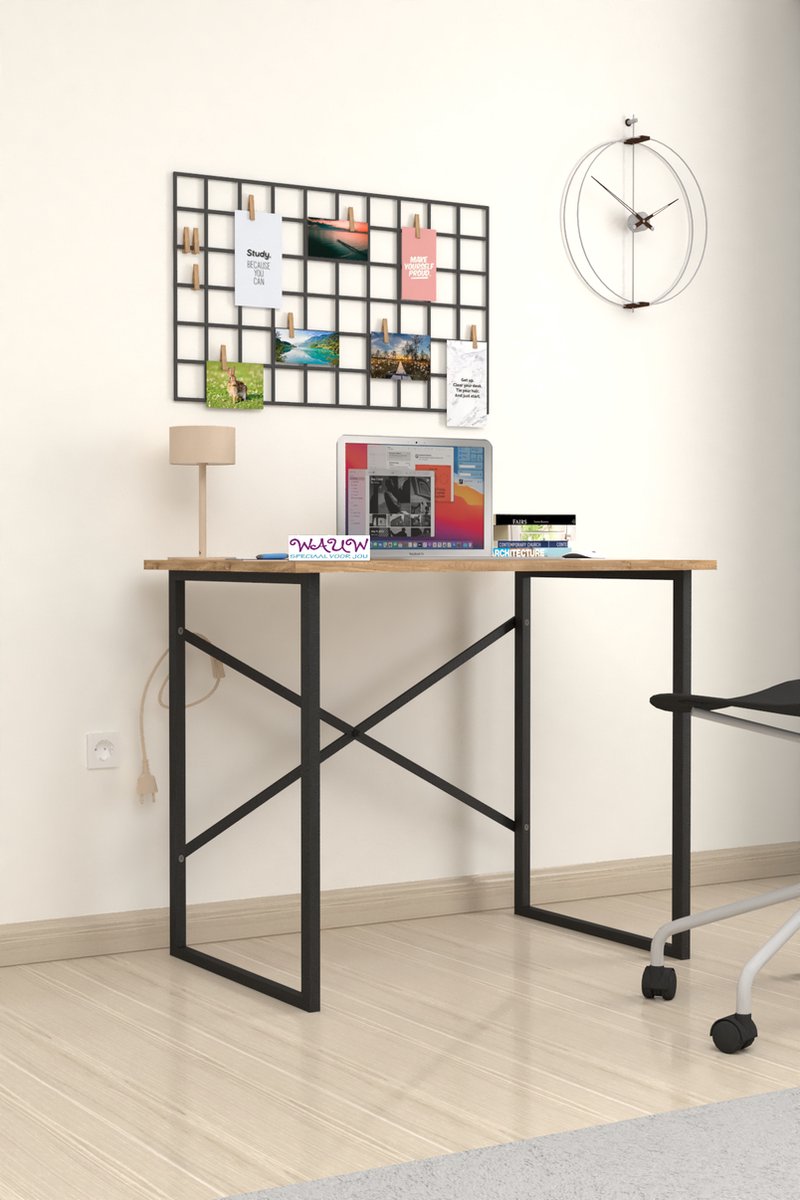 Desk - 60x90 cm - Desk - Computer Desk - Office Desk - Laptop Table - Adult Desk - Wood Color