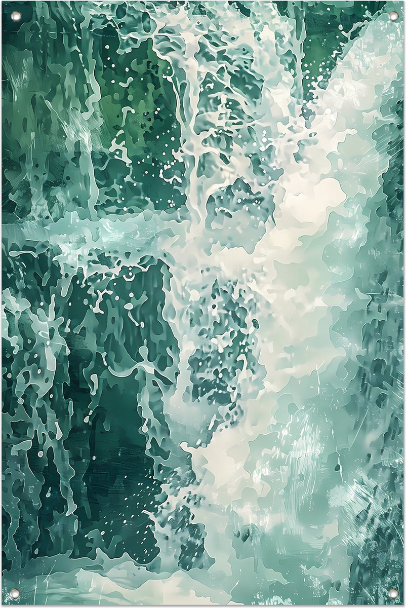 Waterfall garden poster - Nature poster - Foam garden poster - Outdoor wall decoration - Outdoor painting fence - Garden decoration garden poster 100x150 cm