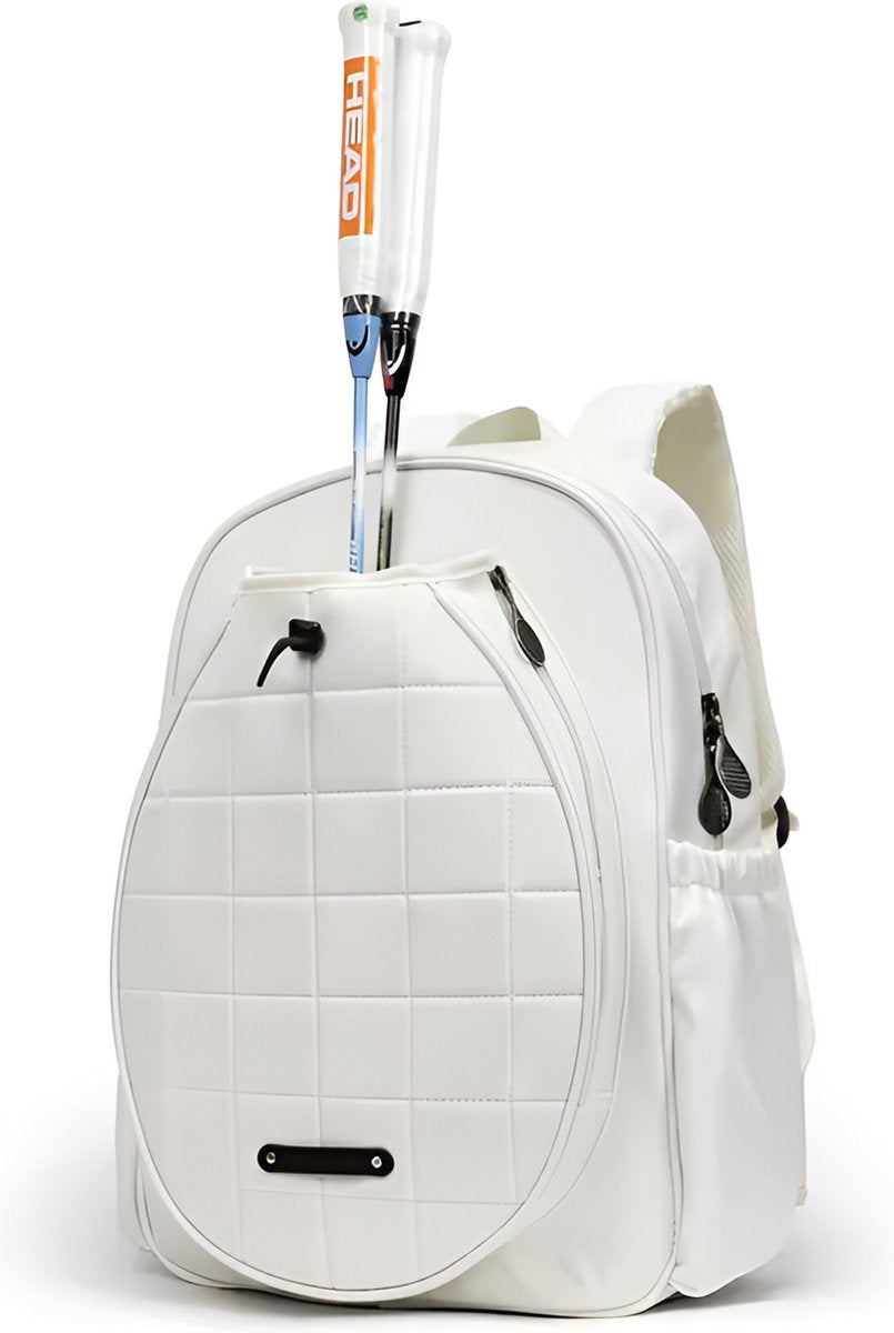 E-Shop4u - Tennis Bag - Tennis Backpack - Tennis - Racket - Backpack - Badminton - Racket Bag - White - Sport - Men - Women