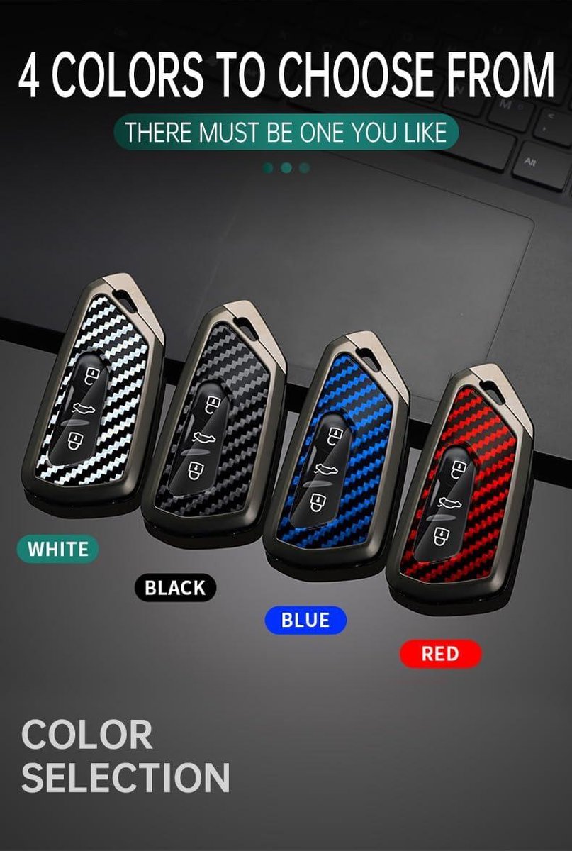 Key case VW Golf 8 GTE GTI ID.3 ID.4 - Seat Leon MK4 Cupra Formentor - Skoda Octavia Enyaq metal key cover - keychain with logo