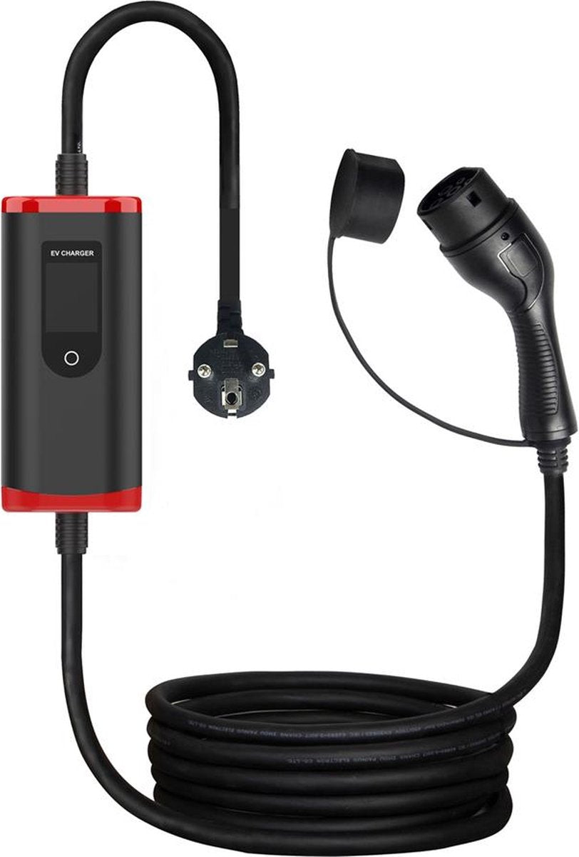 Mobiele EV thuislader - 220V - 1 fase - 3.6kW - 16A - 5 meter - Type 2 - Incl. opbergtas - Geschikt voor elektrische auto's en plug-in hybrides - VPC-B2-16AC-5M