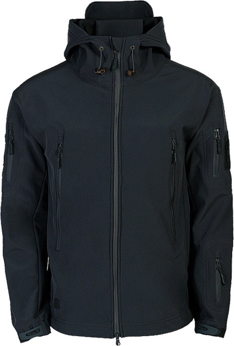 Soft Shell Tactisch Legerjack - Heren Outdoor Jas - Zwart - L