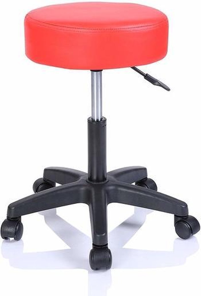 Work stool Red, rolling stool, work chair, stool