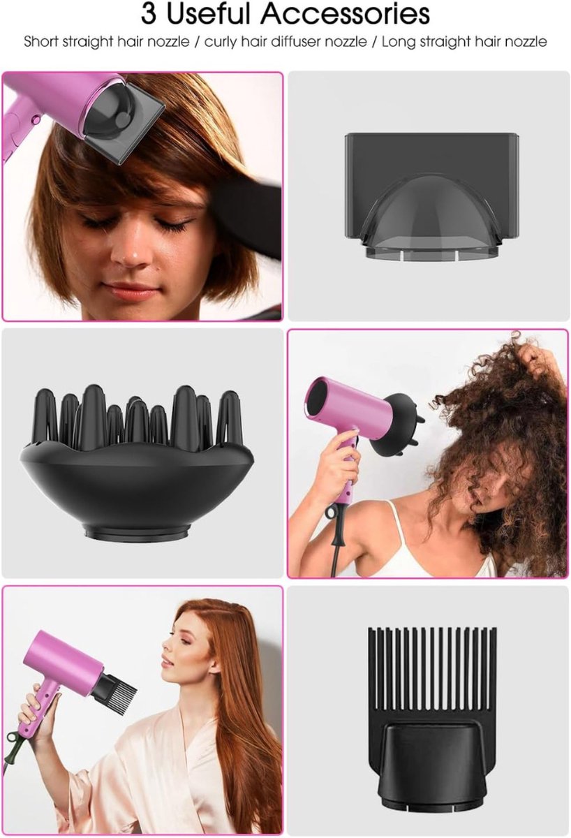 Föhn - Föhn met diffuser - Haardroger - Föhn met diffuser voor krullen - Föhn voor krullen - Föhn met diffuser voor krullen