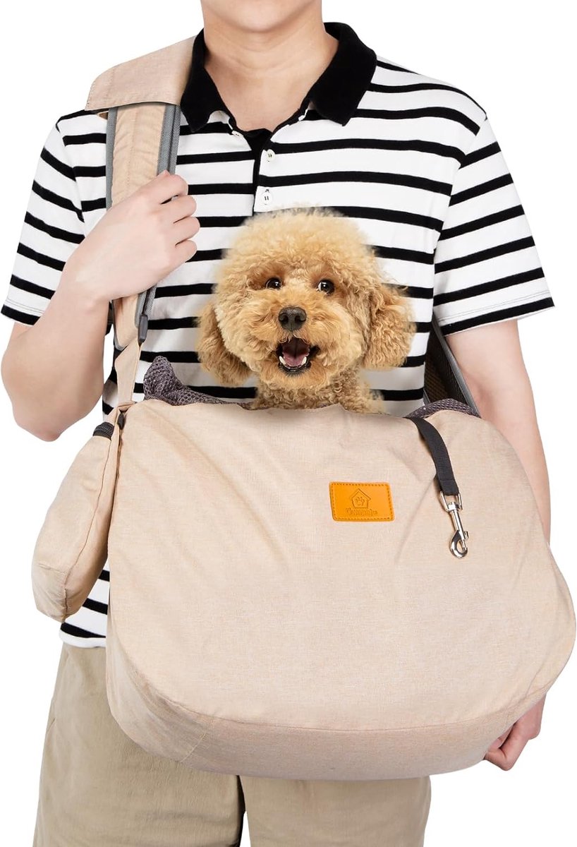 Dog carrier bag, large dog bag up to 11 kg, dog sling carrier, reversible and hands-free dog bag with adjustable strap and shoulder pads for outdoor use