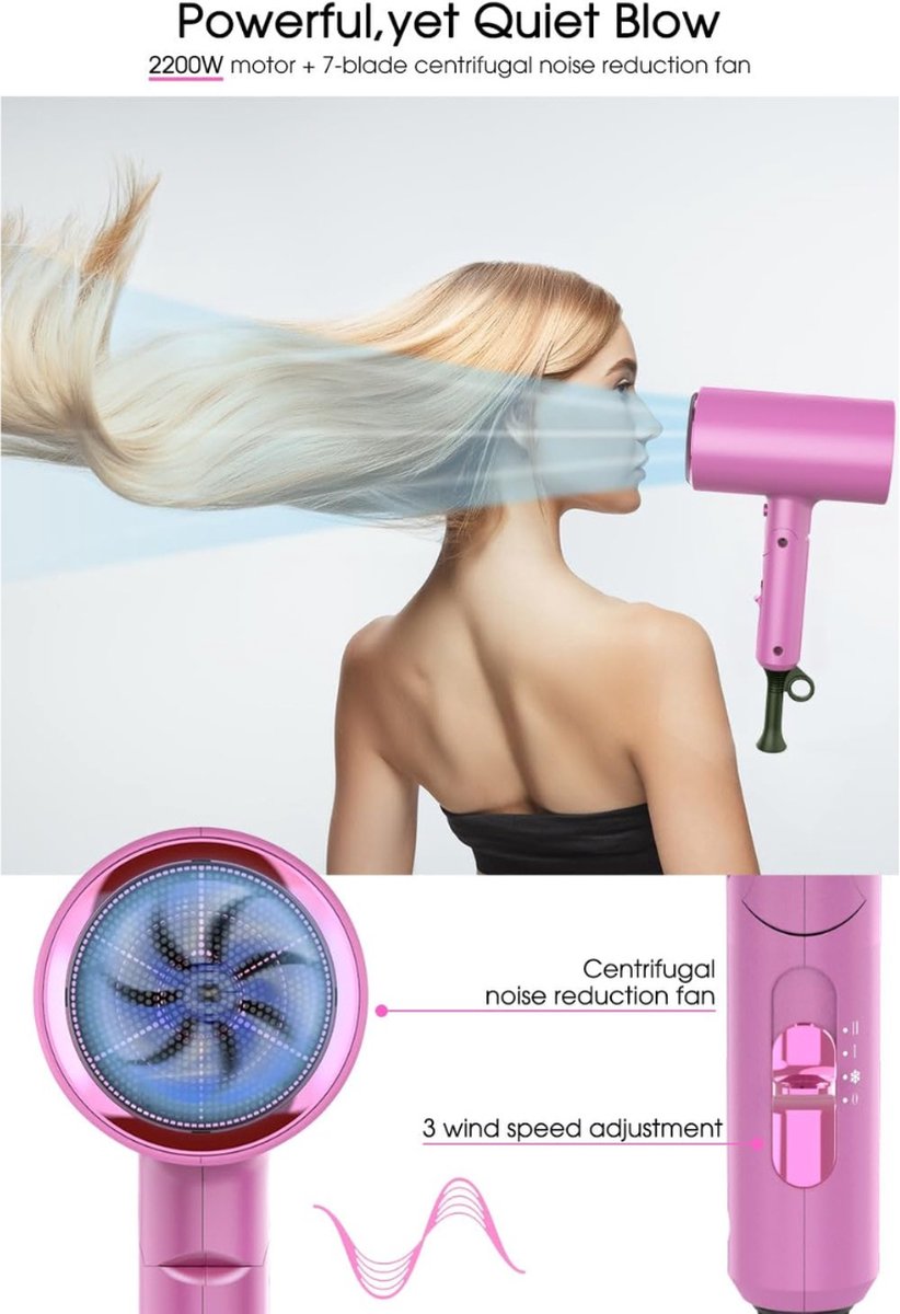 Föhn - Föhn met diffuser - Haardroger - Föhn met diffuser voor krullen - Föhn voor krullen - Föhn met diffuser voor krullen