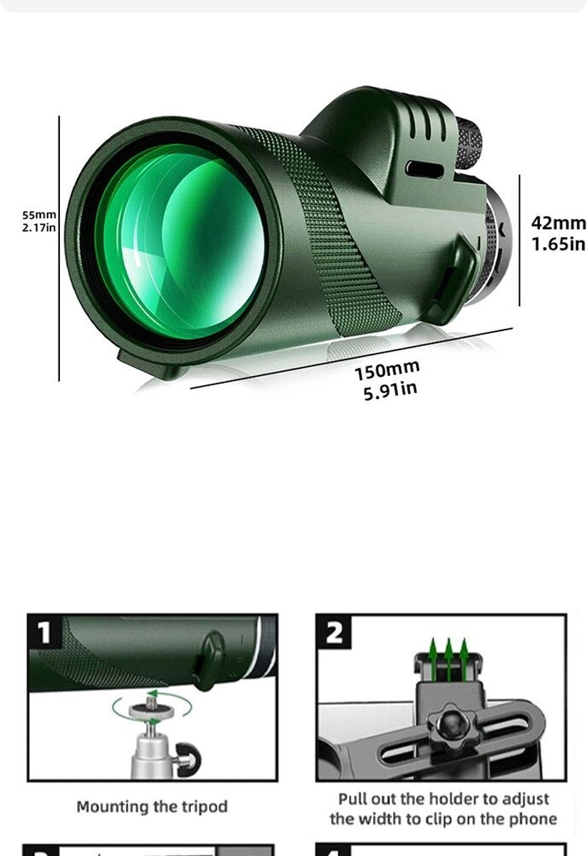 Draagbare Zoom HD 5000M Telescoop Verre Afstand Mini Krachtige Telescoop Sport Reizen Hobby Sterren Hemel Nacht Natuur Telescoop