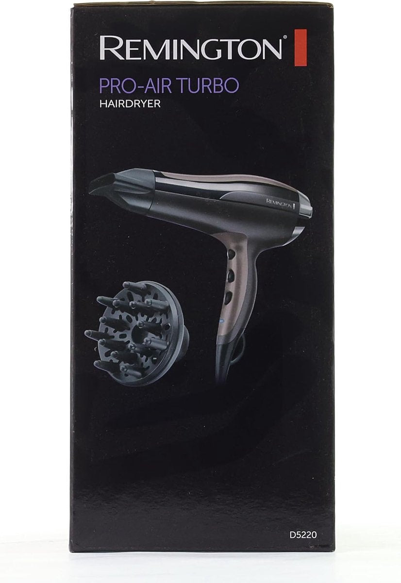 Föhn - Pro air turbo - Ionengenerator technologie - 2400W - 90km per uur blaaskracht - Met Diffuser - Keramiek - 3 warmtestanden - 2 snelheden - Voor pluiziger haar - Zilver -