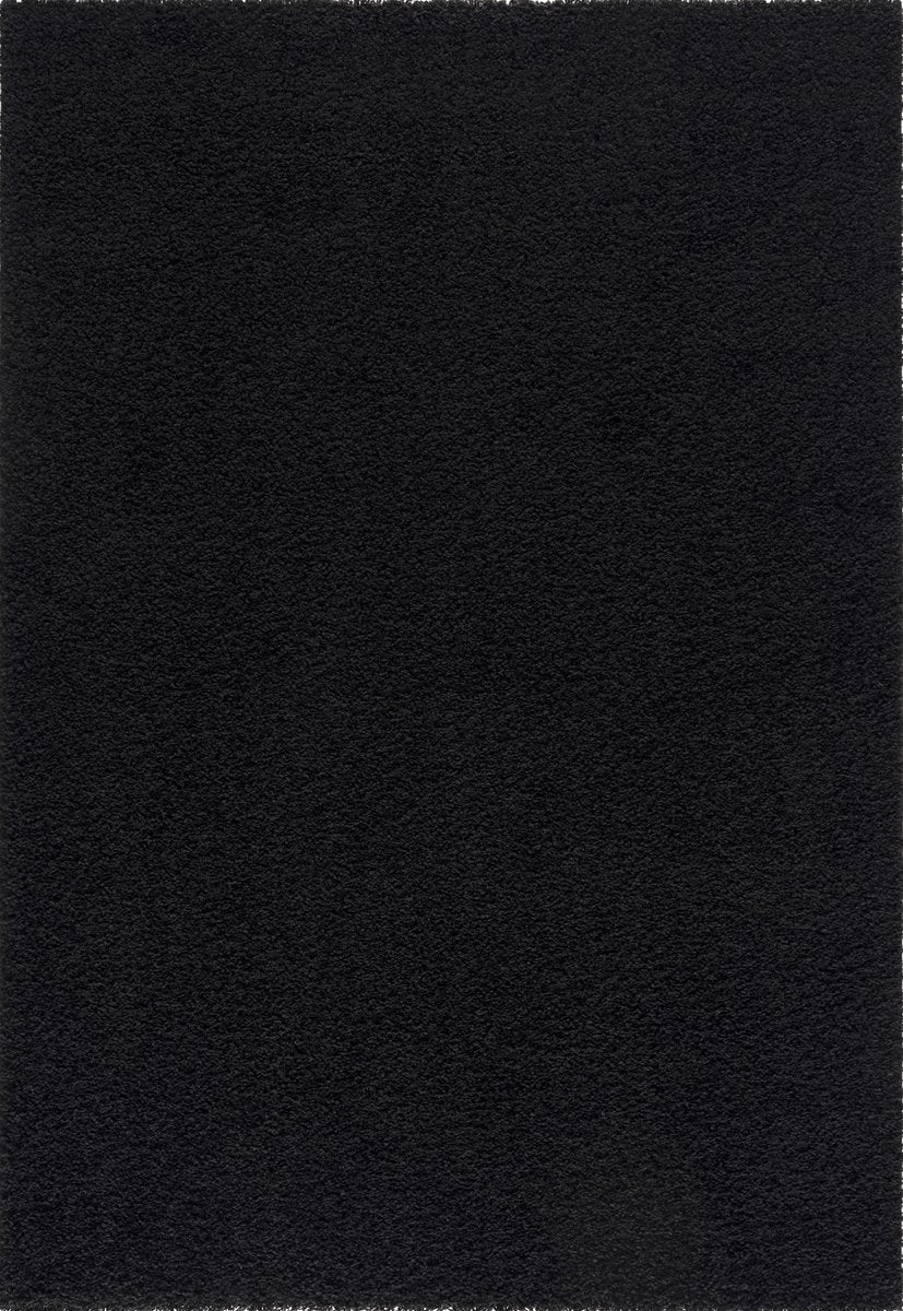 Loca Shaggy Vloerkleed Zwart - 120x170 CM - Hoogpolig Tapijt - Tapijt Woonkamer, Slaapkamer