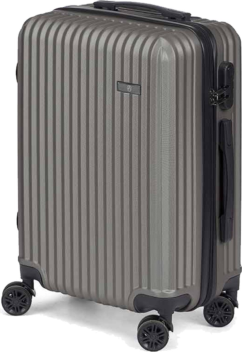 Cabine handbagage reistrolley koffer Alcatraz - zwenkwielen - 57 x 38 x 23 cm - 48 liter - antraciet - cijferslot - dubbele trekstang