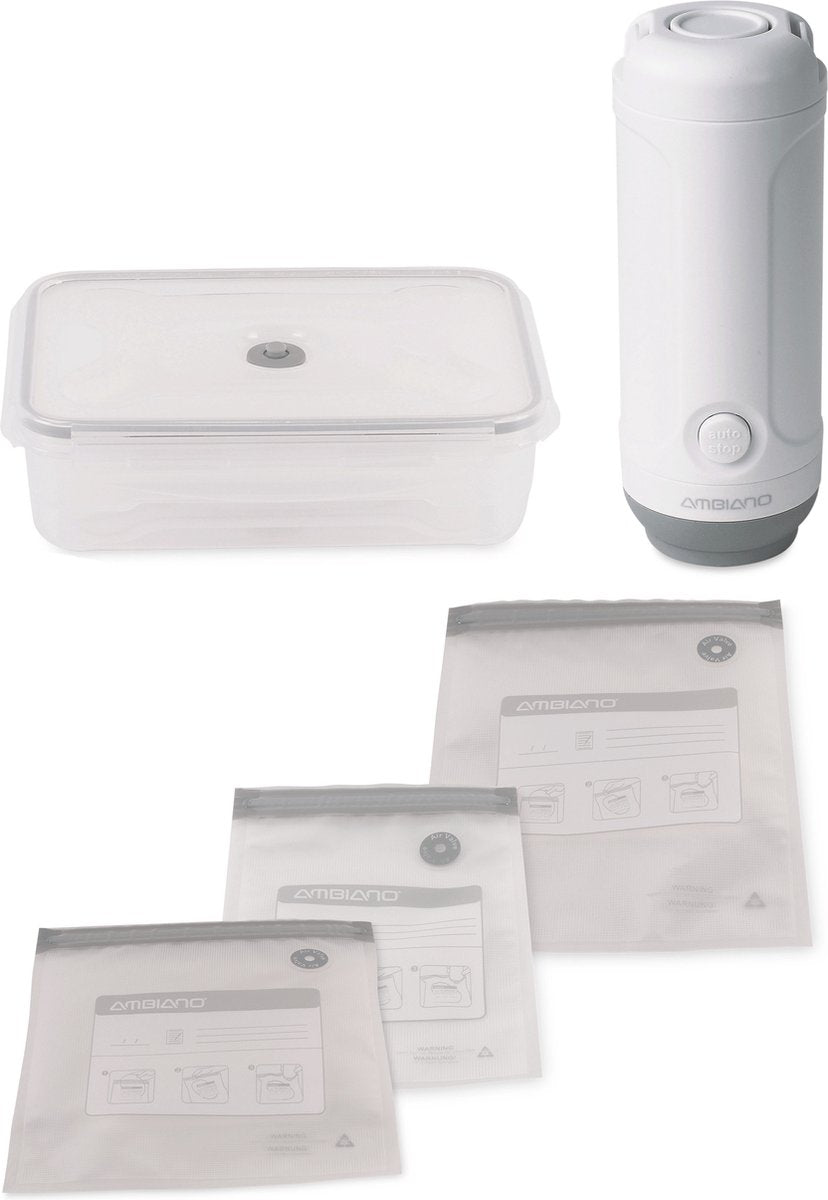 Vacuum sealer set - 3 containers - 3 bags - sealer - organizer
