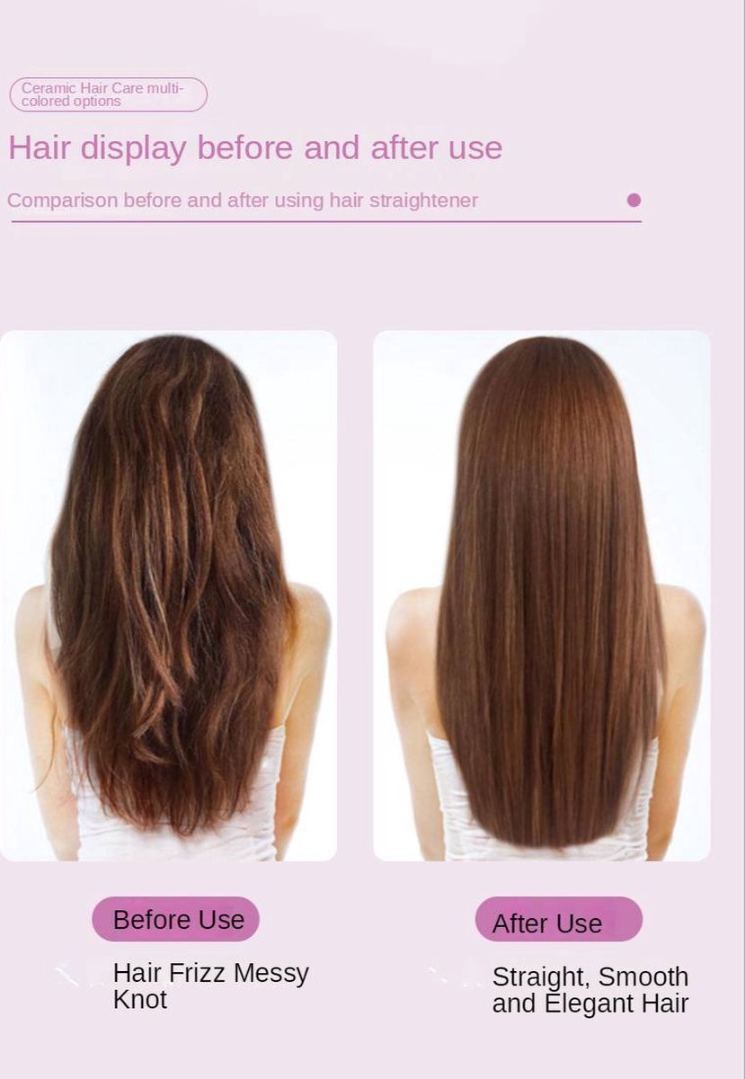 VENEUX® - Draadloze 2-in-1 Krultang en Stijltang - Grijs / Roze