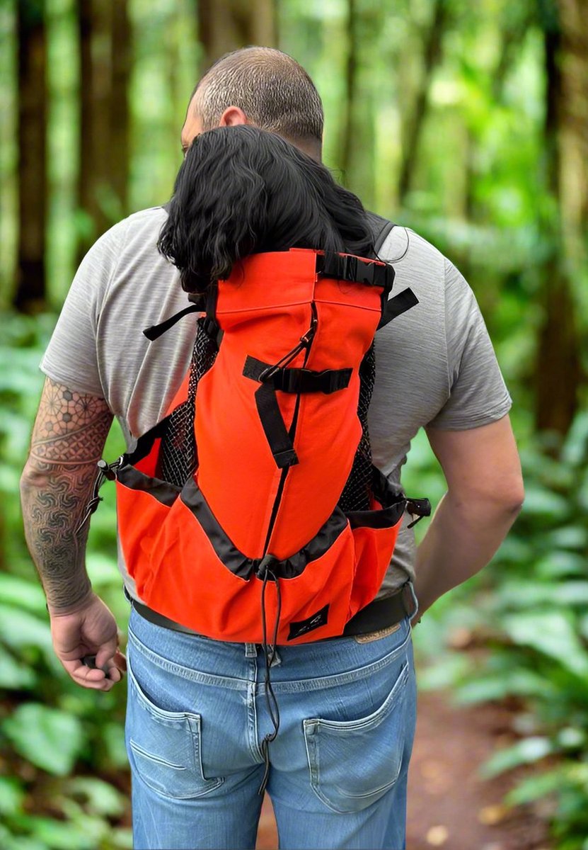 Dog backpack - dog carrier - black - S