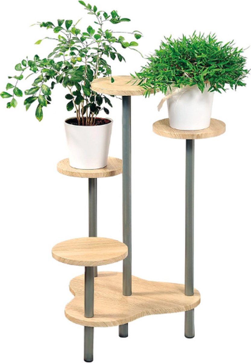 Plant Table - Flower Stand - Indoor Flower Table - Metal - 44x44x73cm - Beige