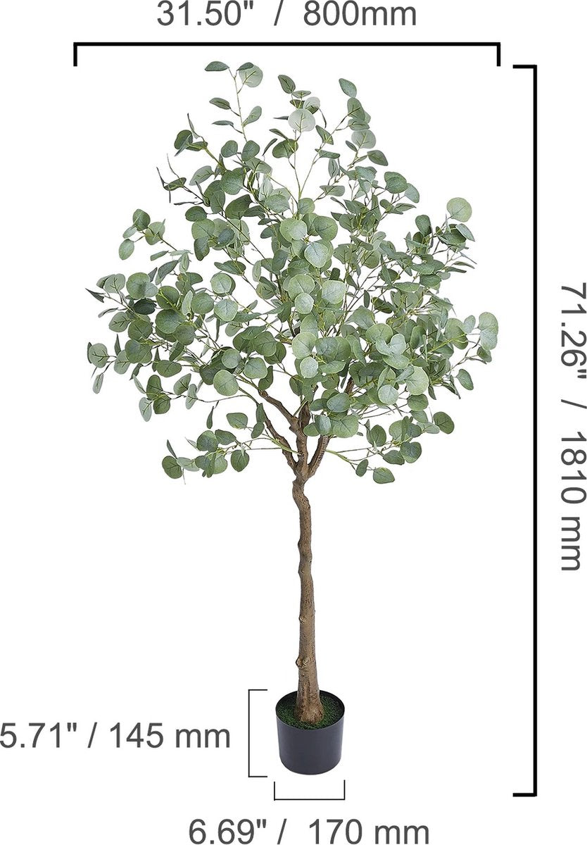 Olive tree - Olive tree artificial - Tree - Artificial plant - Decoration - 181cm - Indoor and Outdoor - Black/Green