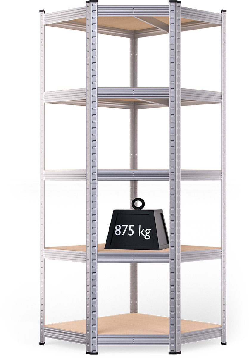Stellingskast Hoek - Opbergplanken - Boutloze Plank 180x70x40cm Gegalvaniseerd 875kg
