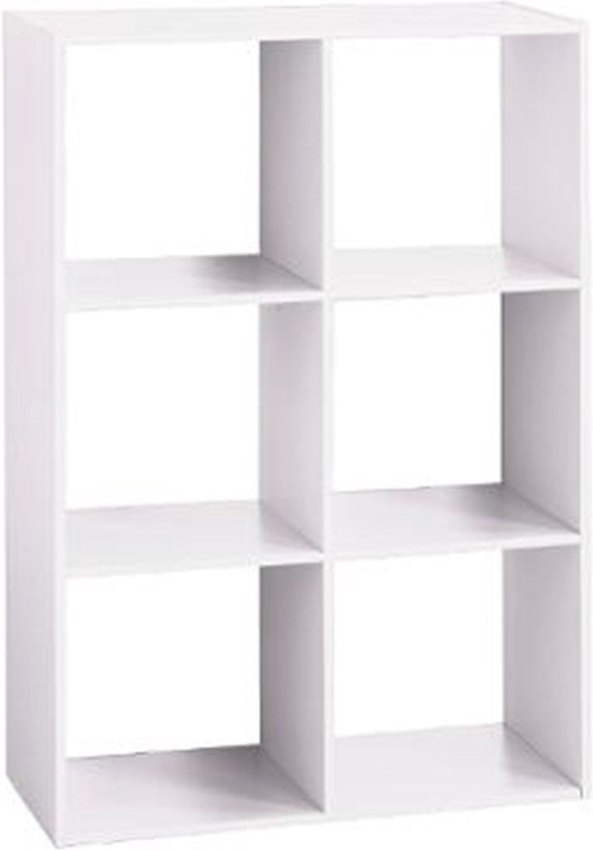 Bookcase Cube Storage Unit 6 Compartments Nina White
