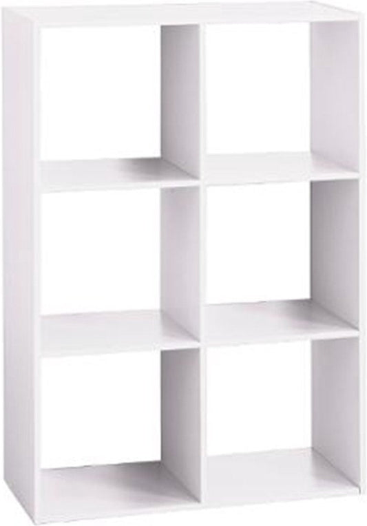Bookcase Cube Storage Unit 6 Compartments Nina White