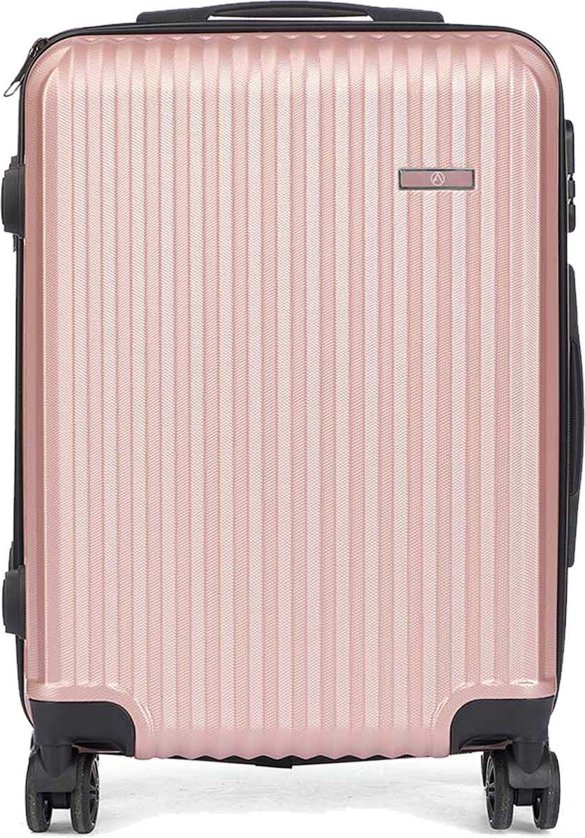 Cabine handbagage reistrolley koffer Alcatraz - zwenkwielen - 57 x 38 x 23 cm - 48 liter - roze - cijferslot - dubbel handvat