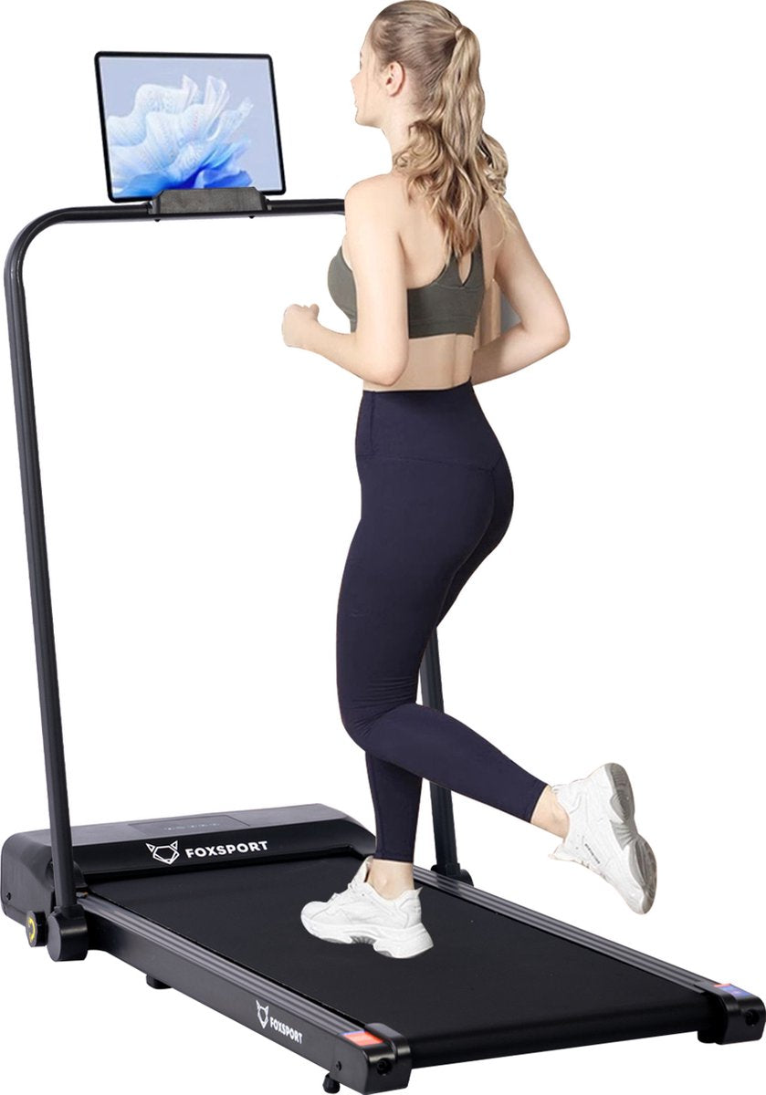 Treadmill with armrests - Foldable armrests - with wheels - walking or running - Walking band - Treadmill - Walking Pad - Adjustable speed - Installation-free - Display with training information - 1-12km/h