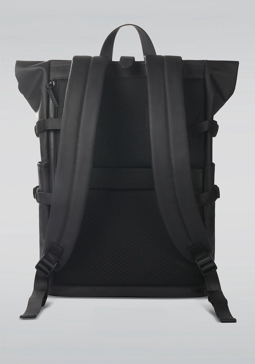 Avoir Avoir® Rolltop Rugzak - Dames en Heren - Waterdicht - Laptoptas 15,6 Inch - 40 Liter Rugtas - Verstelbare Reistas - Backpack Rugzak Zwart