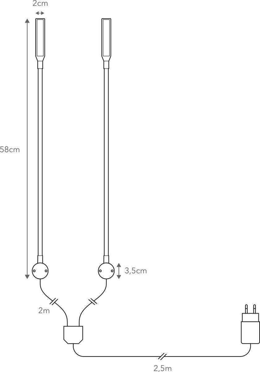 Bedleeslampjes met Dimfunctie - Set van 2 - Mat Zwart - met Universele Bevestiging - Bedlampen