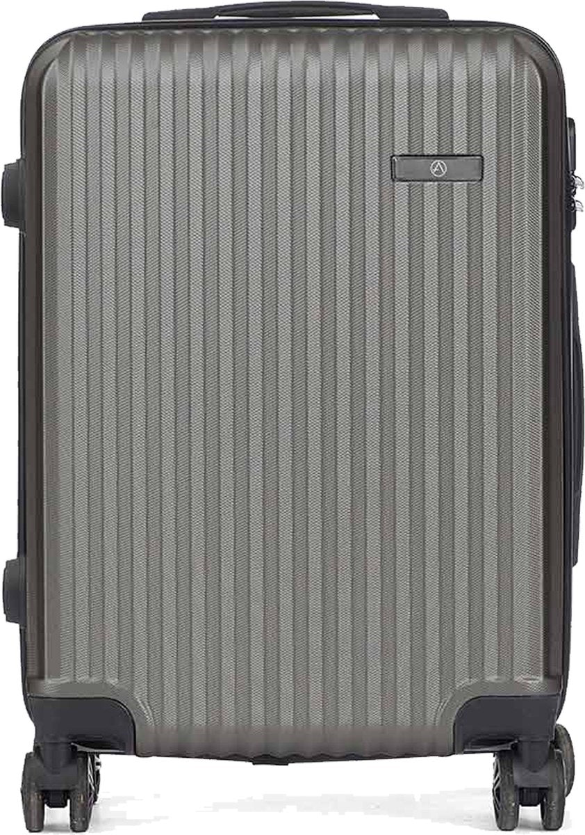Cabine handbagage reistrolley koffer Alcatraz - zwenkwielen - 57 x 38 x 23 cm - 48 liter - antraciet - cijferslot - dubbele trekstang
