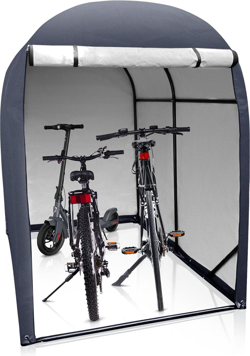 Buitenstalling voor 2 fietsen 34 m³ - Fietshok tuinhuis motorstalling afvalcontainerberging tentgarage antraciet