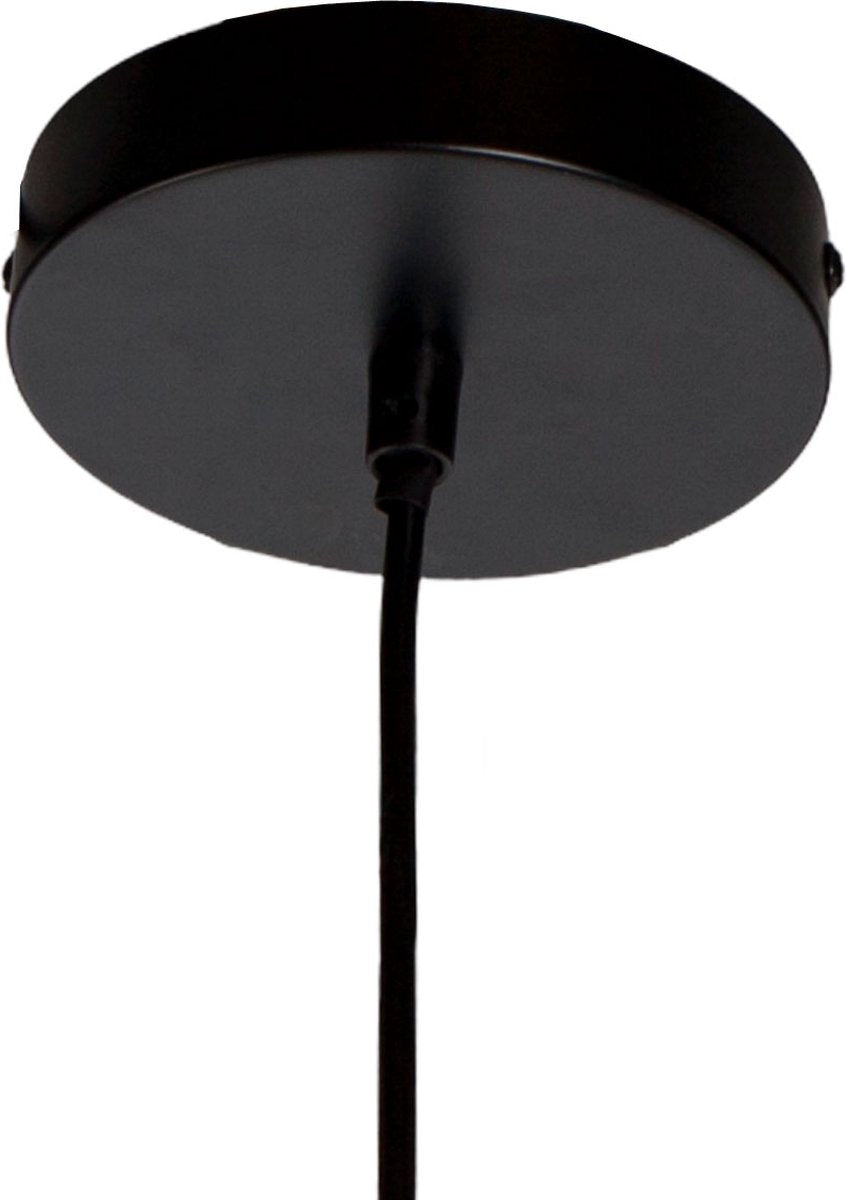 Rotan hanglamp Appel | 1 lichts | zwart / naturel | rotan / metaal | Ø 40 cm | in hoogte verstelbaar tot 140 cm | eetkamer / eettafel / woonkamer lamp | modern / landelijk design