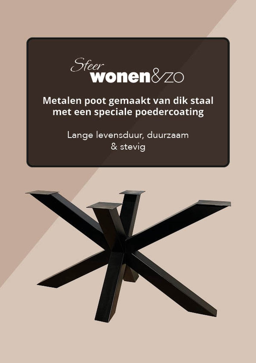 Sfeerwonen en Zo® Eettafel ovaal 220x110 cm mangohout ZWART