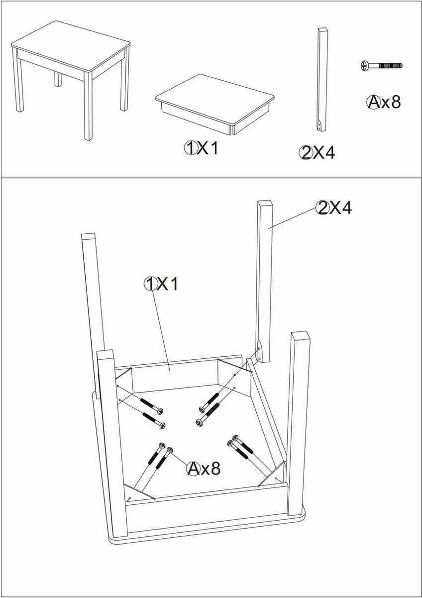 Kindertafel met stoelen wit - 2 stoeltjes - zithoek - kindermeubel - speeltafel
