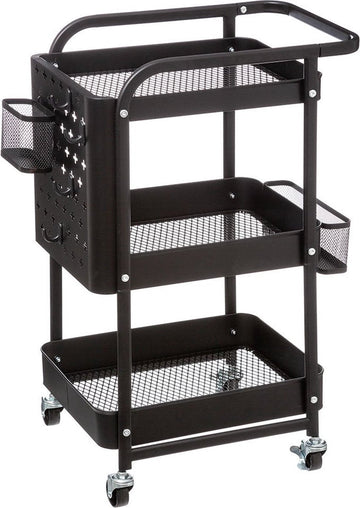 Metalen Trolley Placide 3-laags Zwart