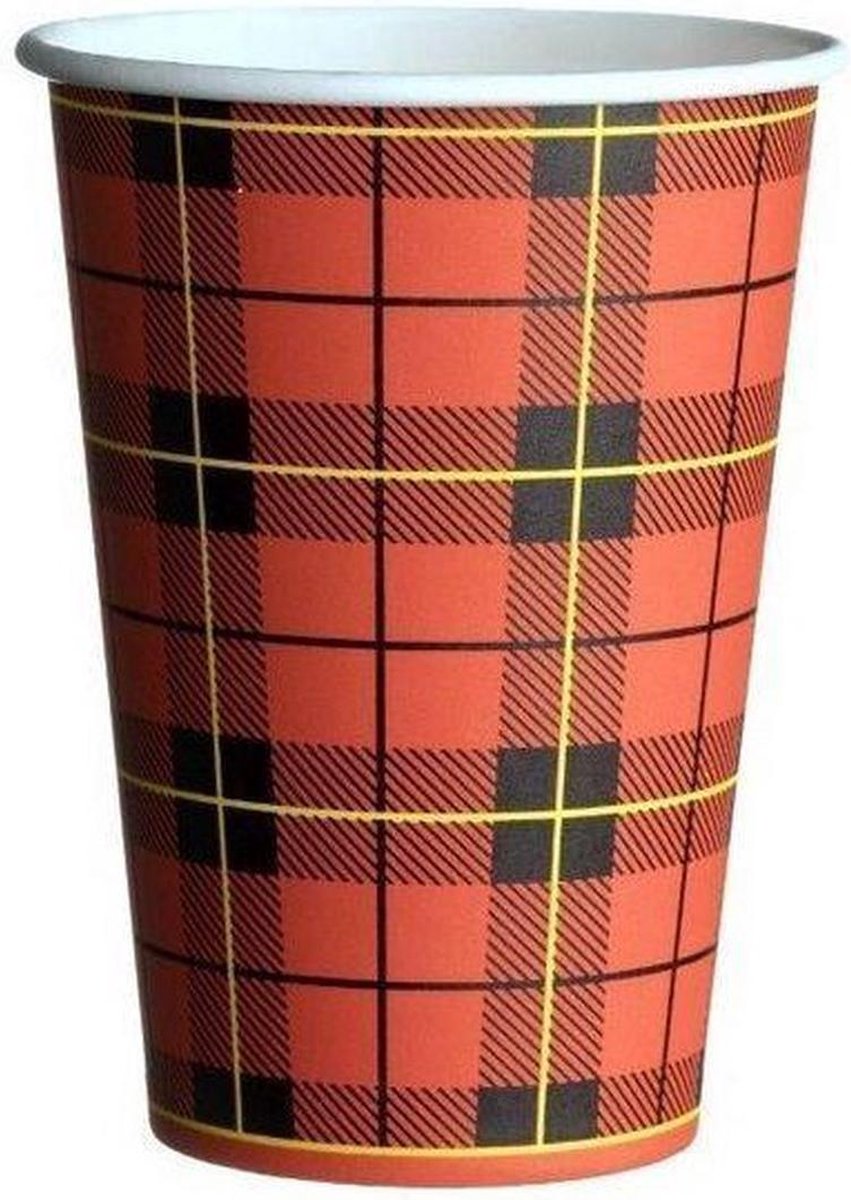 2500 tartan wegwerpbekers | 180ml