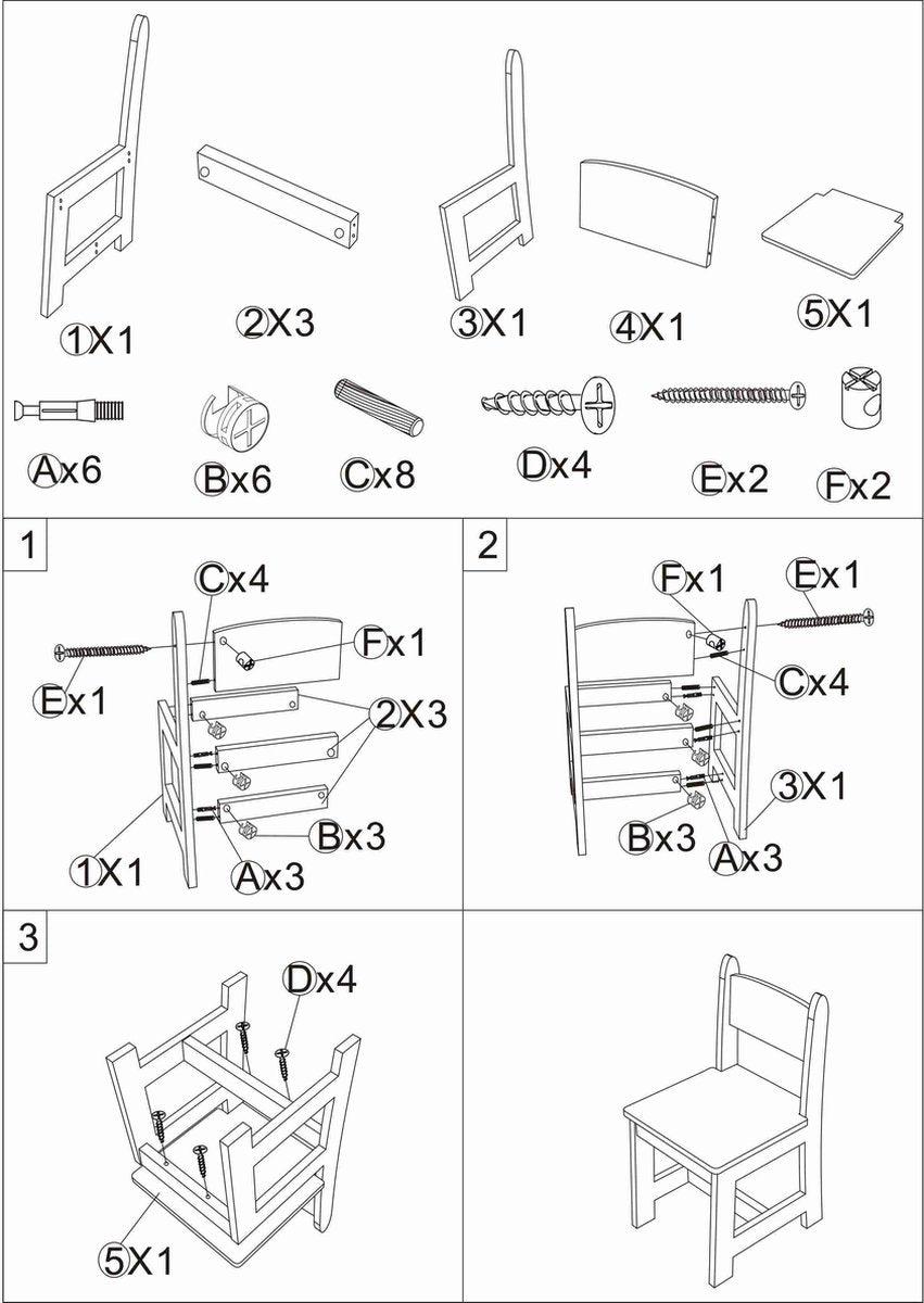 Kindertafel met stoelen wit - 2 stoeltjes - zithoek - kindermeubel - speeltafel