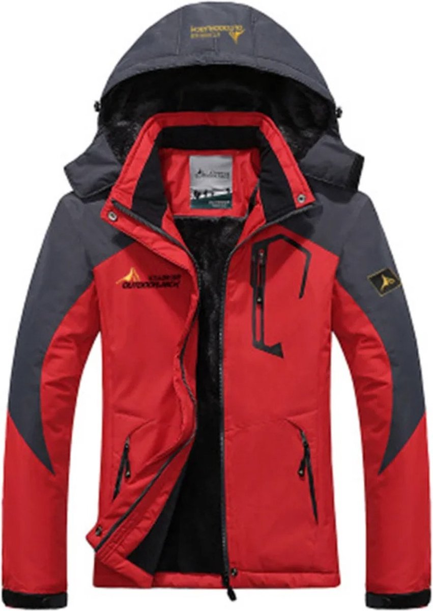 SPARK JOYÂ® - Winter Parka Mannen - Winterjas Heren - Winddicht - Maat L - Rood