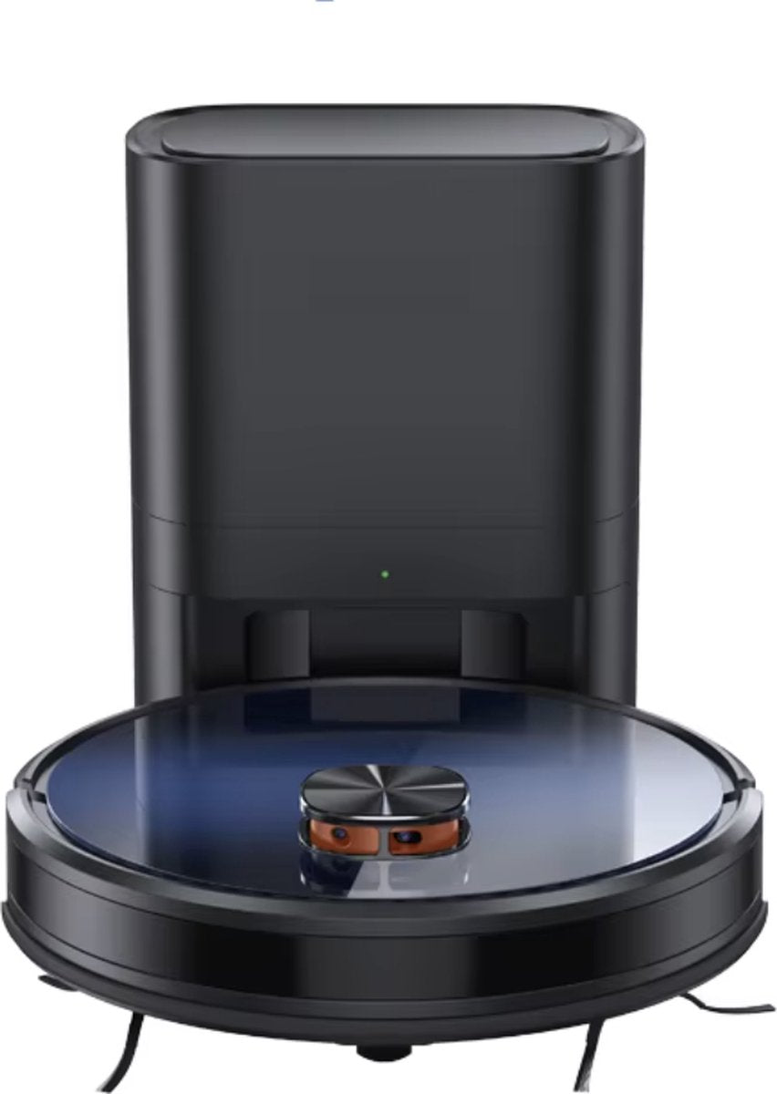 J&R Robotstofzuiger - Automatische lediging - Stofzuiger - Spraakbediening - Zuigen en dweilen - WiFi - 3KPa Zuigkracht - Slimme mapping - Alexa - Google Assistant - Zwart