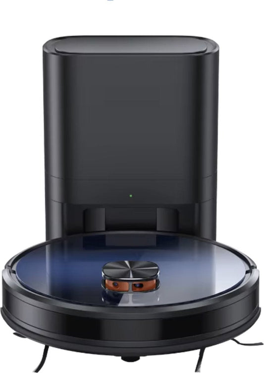 J&R Robotstofzuiger - Automatische lediging - Stofzuiger - Spraakbediening - Zuigen en dweilen - WiFi - 3KPa Zuigkracht - Slimme mapping - Alexa - Google Assistant - Zwart