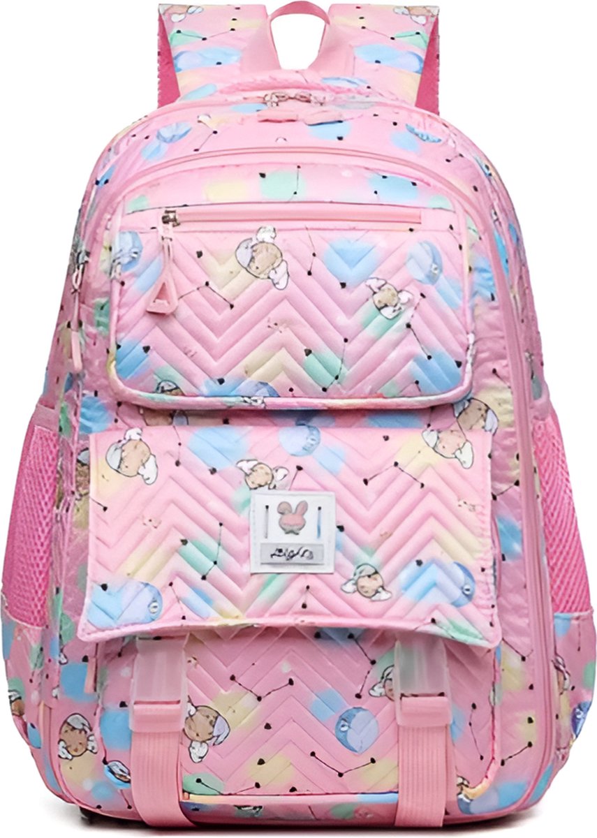 E-Shop4u - Schooltas - Nieuwe Schattige Aardbei Rugzak - Hoogwaardig Nylon - Geschikt voor 16 inch laptops - Schattig Roze - Duurzaam en Waterafstotend