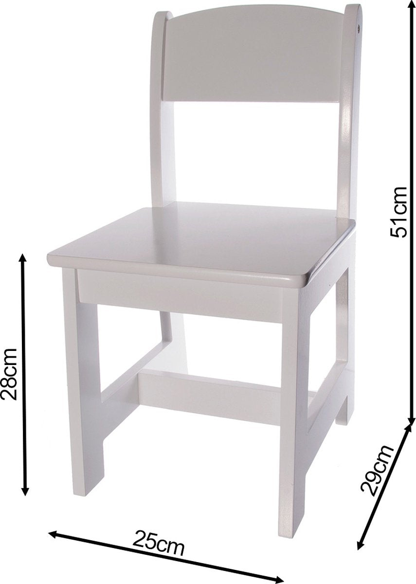 Kindertafel met stoelen wit - 2 stoeltjes - zithoek - kindermeubel - speeltafel