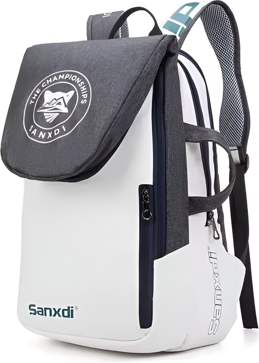 E-Shop4u - Tennis Bag - Foldable Tennis Backpack - Racket Sports - Grey - Foldable - Tennis Racket - Squash - Badminton - Padel - Shoes - Clothing - Sport - Travel - Hiking - Free Shipping