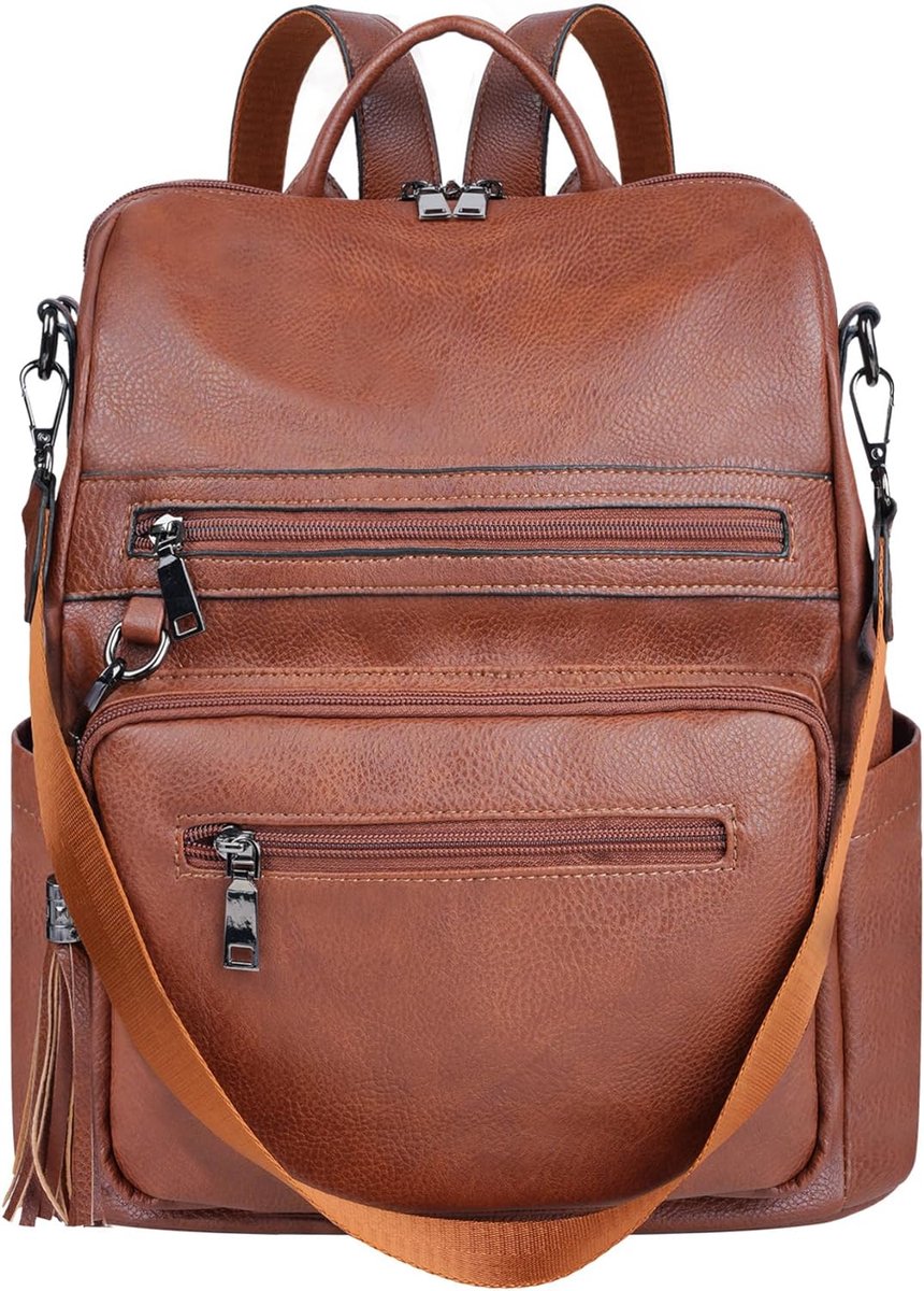 Women's PU Leather Backpack - 32 x 31 cm - Compact Size - Waterproof Casual Laptop Bag School Shoulder Bag for Ladies