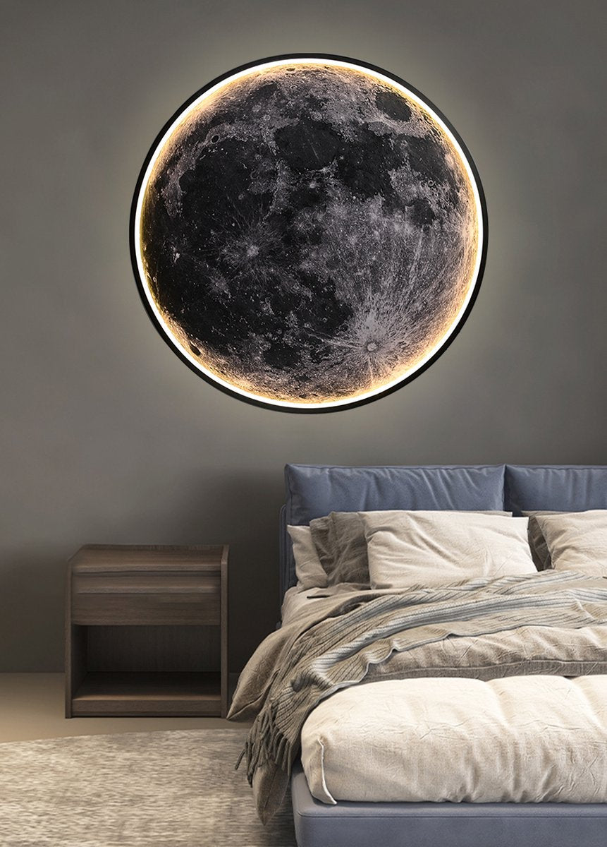 Iralan - Moon Wall Lamp - Ø 60 cm - Dimmable With Remote Control - Bedroom Lamp - Living Room Lamp - Modern Lamp - Led Lamp - Led Ceiling Lamp