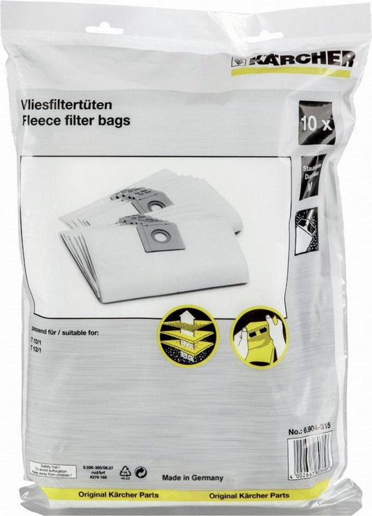 Kärcher Stofzuigerzak Microfleece 10 stuks T10/1, T12/1 69043150 (6.904-315.0)