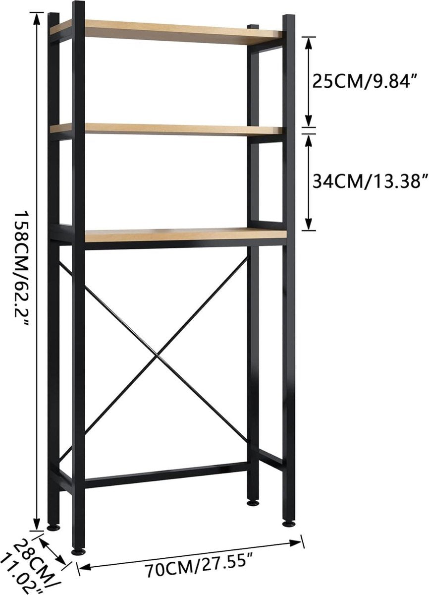 About the Clamshell Washing Machine Storage Rack - Space-saving and multifunctional - Bathroom Storage Rack - Black Washing Machine Rack