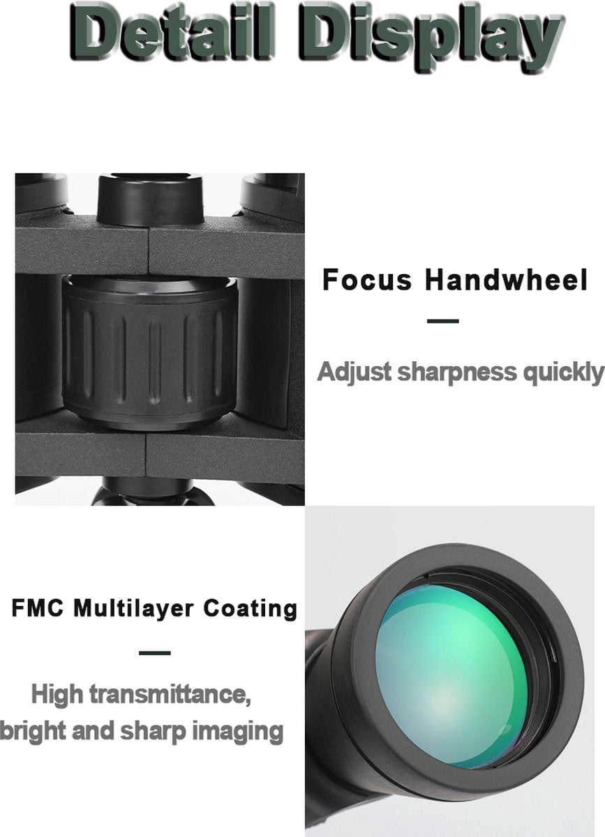 20X50 Militaire HD Zoom Krachtige Verrekijker Lange Afstand Telescoop Professionele Monoculair Weinig Licht Nachtzicht Voor Jacht Optische HD Glazen Lens Weinig Licht Nachtzicht Jacht Draagbare Nachtkijker